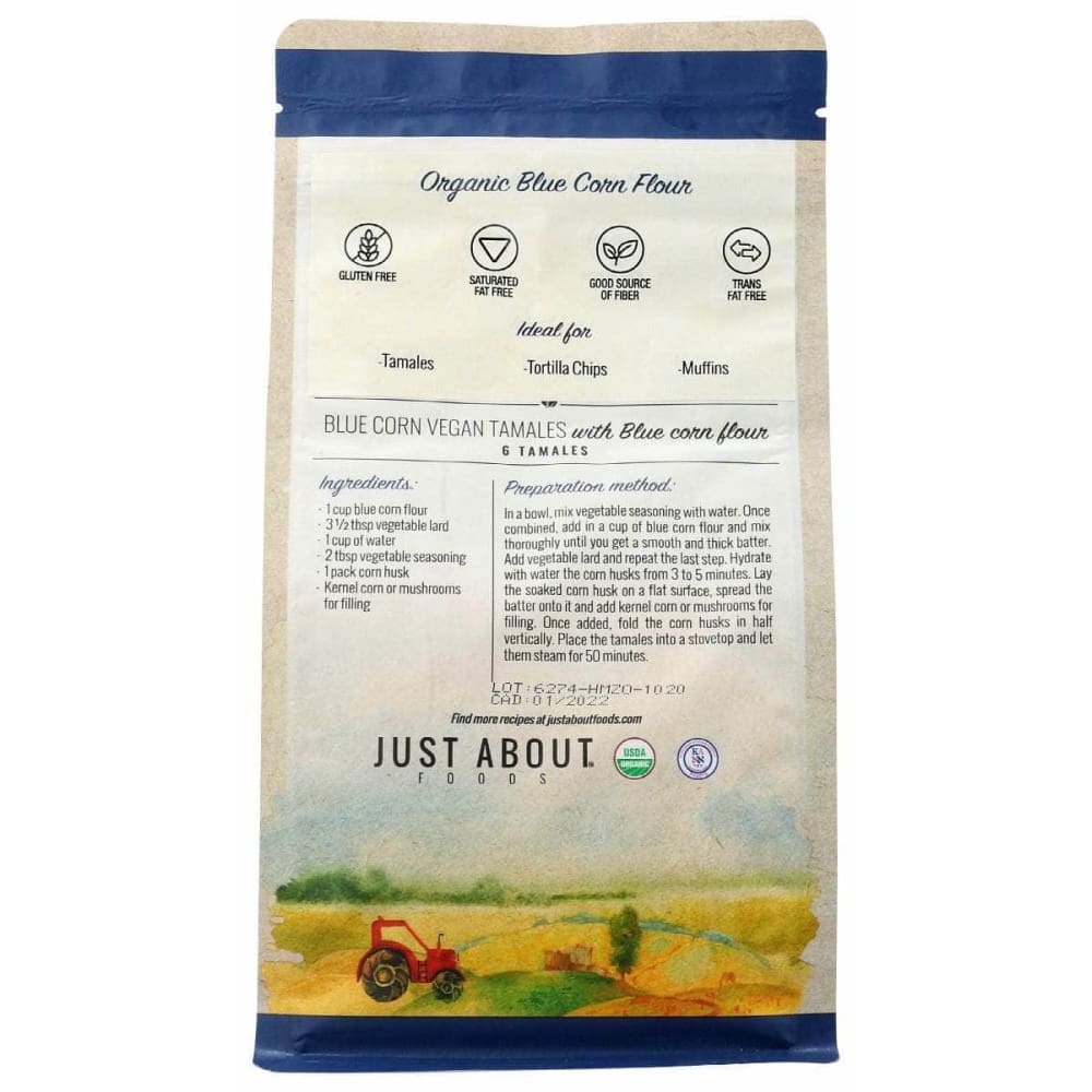 JUST ABOUT FOODS Just About Foods Flour Blue Corn, 1 Lb