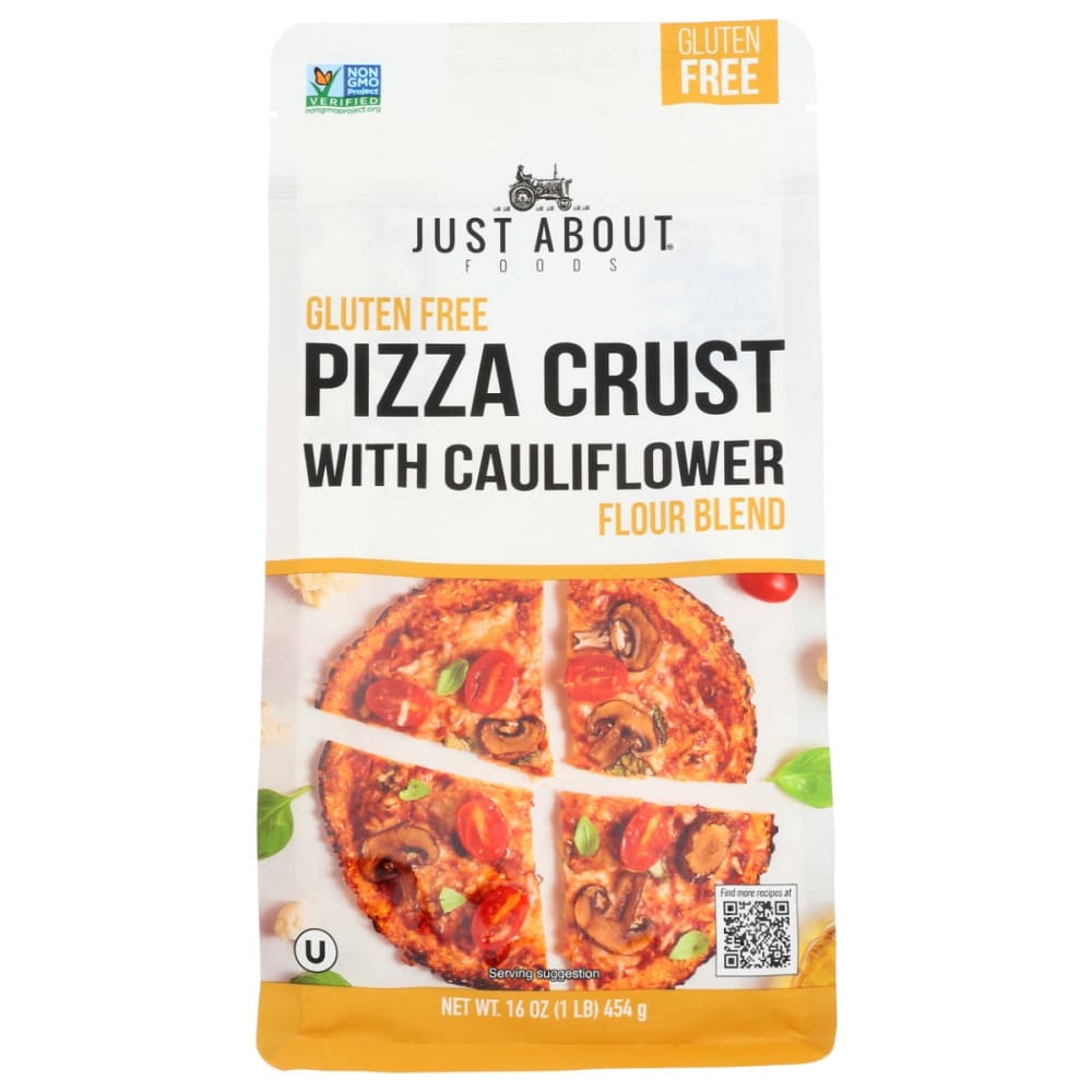 JUST ABOUT FOODS: Gluten Free Pizza Crust with Cauliflower Flour 1 lb (Pack of 4) - Grocery > Cooking & Baking > Flours - JUST ABOUT FOODS