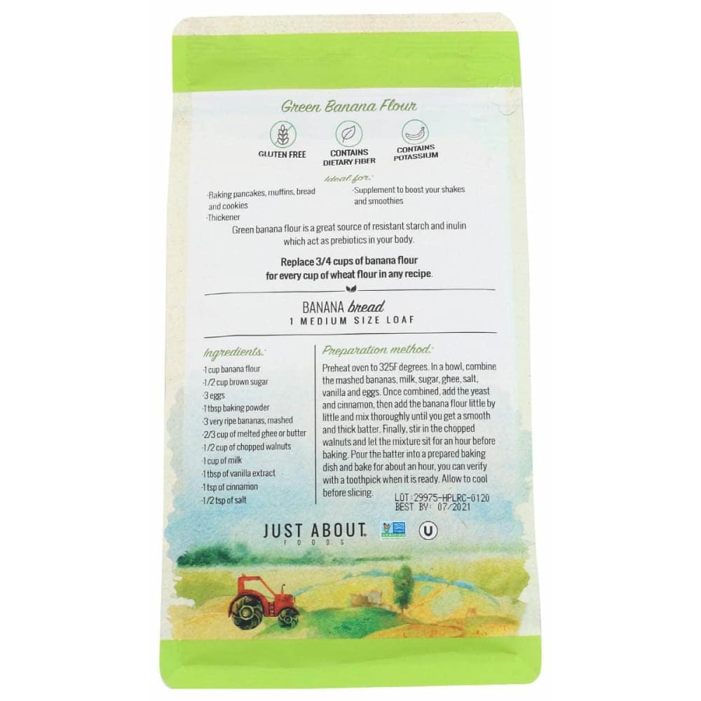 JUST ABOUT FOODS Grocery > Cooking & Baking > Flours JUST ABOUT FOODS: Organic Green Banana Flour, 1 lb