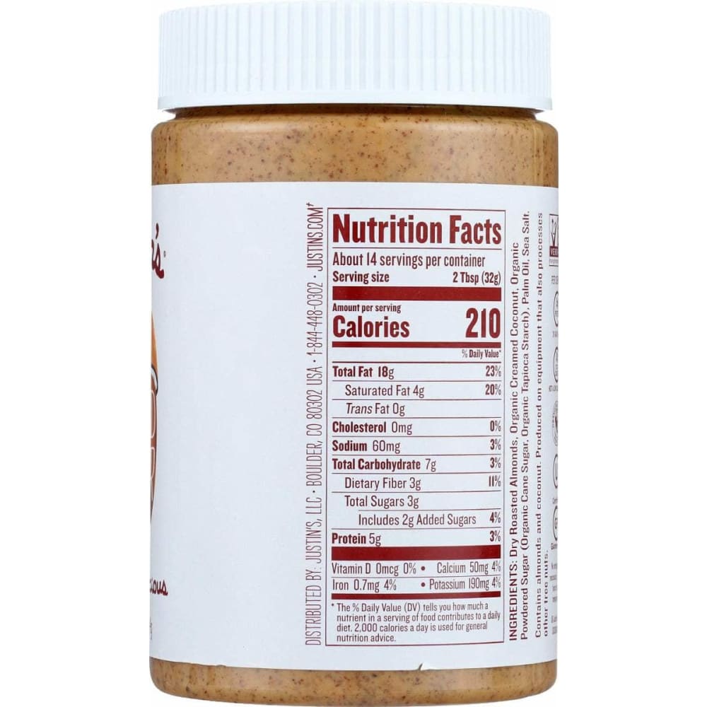 JUSTINS Justins Nut Butter Ccnt Almnd Jar, 16 Oz