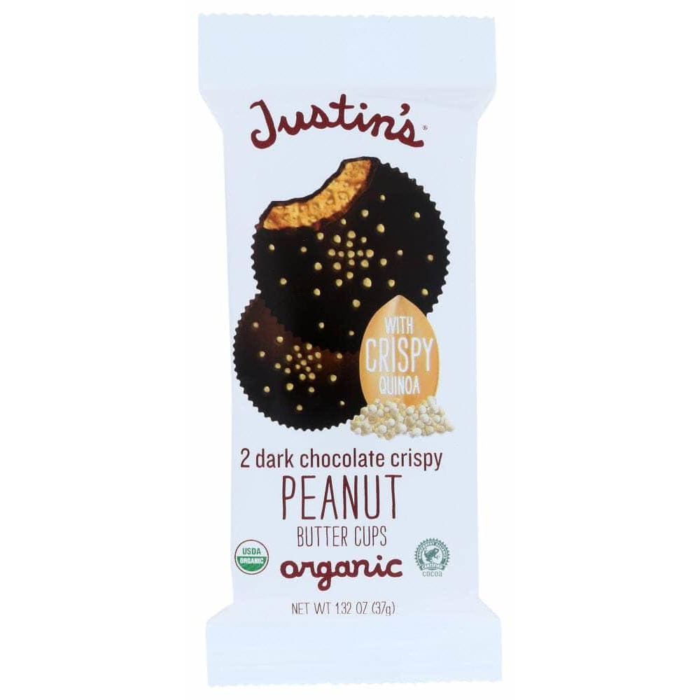 Justins Justin's Dark Chocolate Crispy Peanut Butter Cups, 1.38  oz