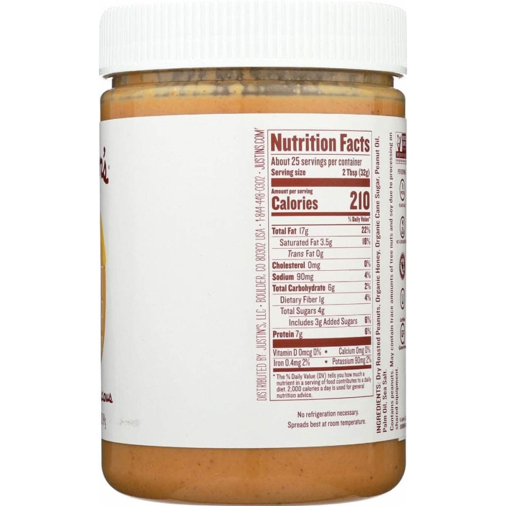 JUSTINS Justins Nut Bttr Peanut Honey, 28 Oz