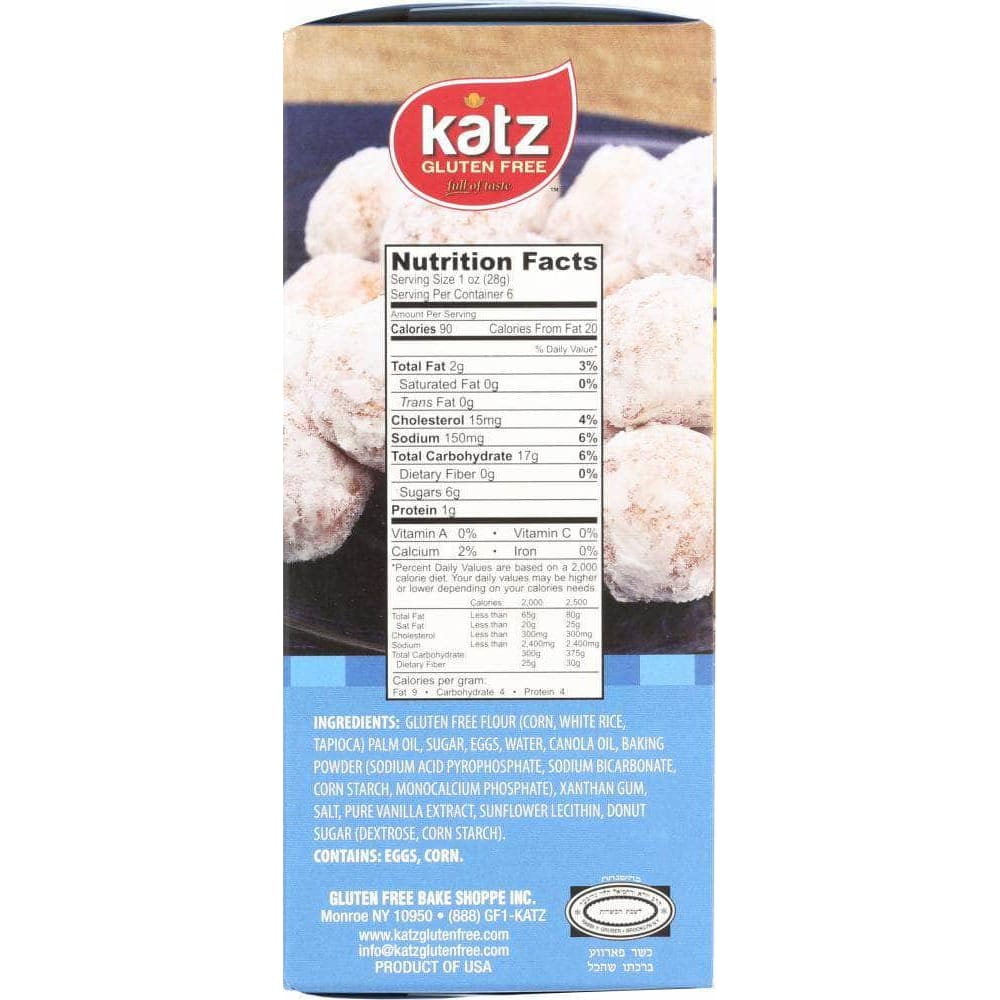 Katz Katz Gluten Free Powdered Donut Holes, 6 oz