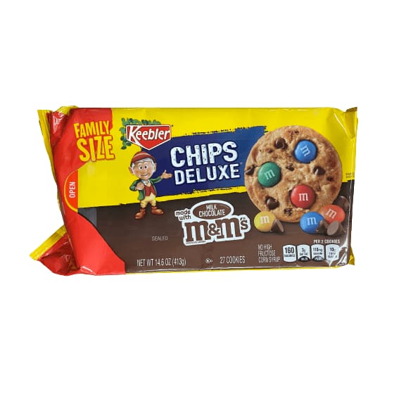 Keebler Chips Deluxe Milk Chocolate M&M's Chocolate Candies Cookies, 14 ...