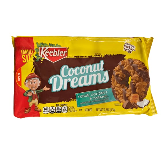 Keebler Keebler Coconut Dreams Fudge, Coconut & Caramel Cookies, Family Size, 13.2 oz