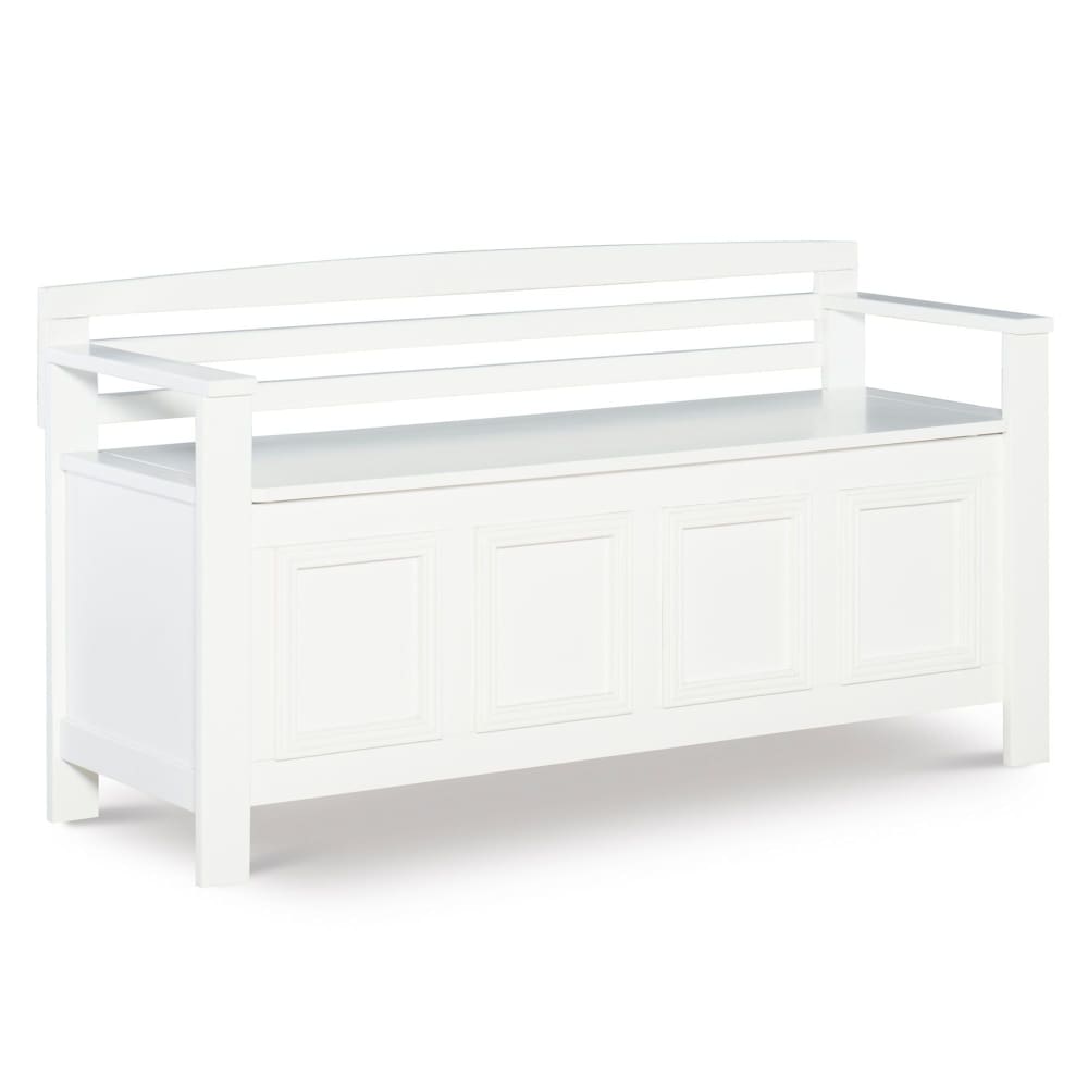 Keegan Storage Bench - White - Linon