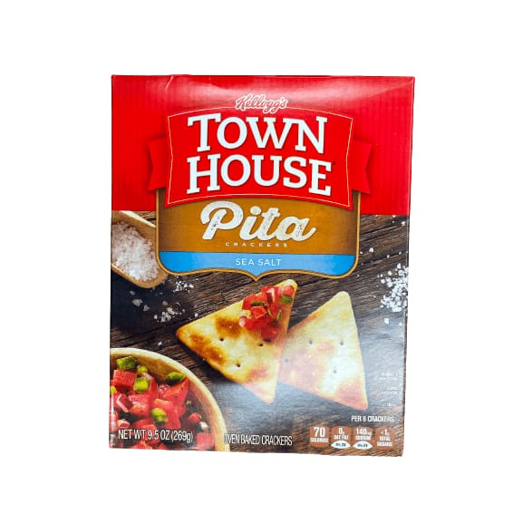 Kellogg's Kellogg's Town House Pita Crackers, Baked Snack Crackers, Sea Salt, 9.5 Oz