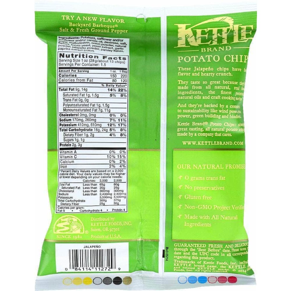 Kettle Brand Kettle Brand Hot! Jalapeno Potato Chips, 1.5 oz