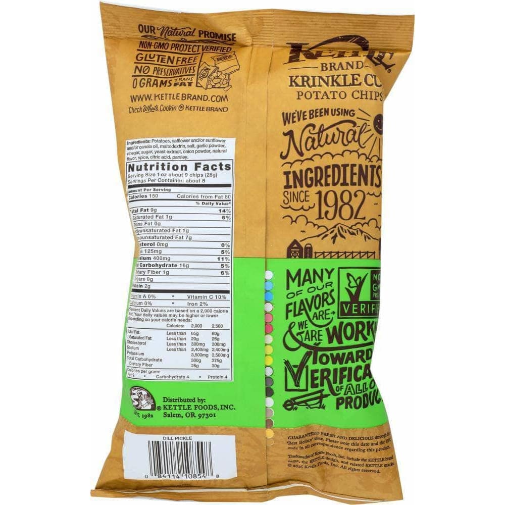 Kettle Brand Kettle Brand Krinkle Cut Potato Chips Dill Pickle, 8.5 oz