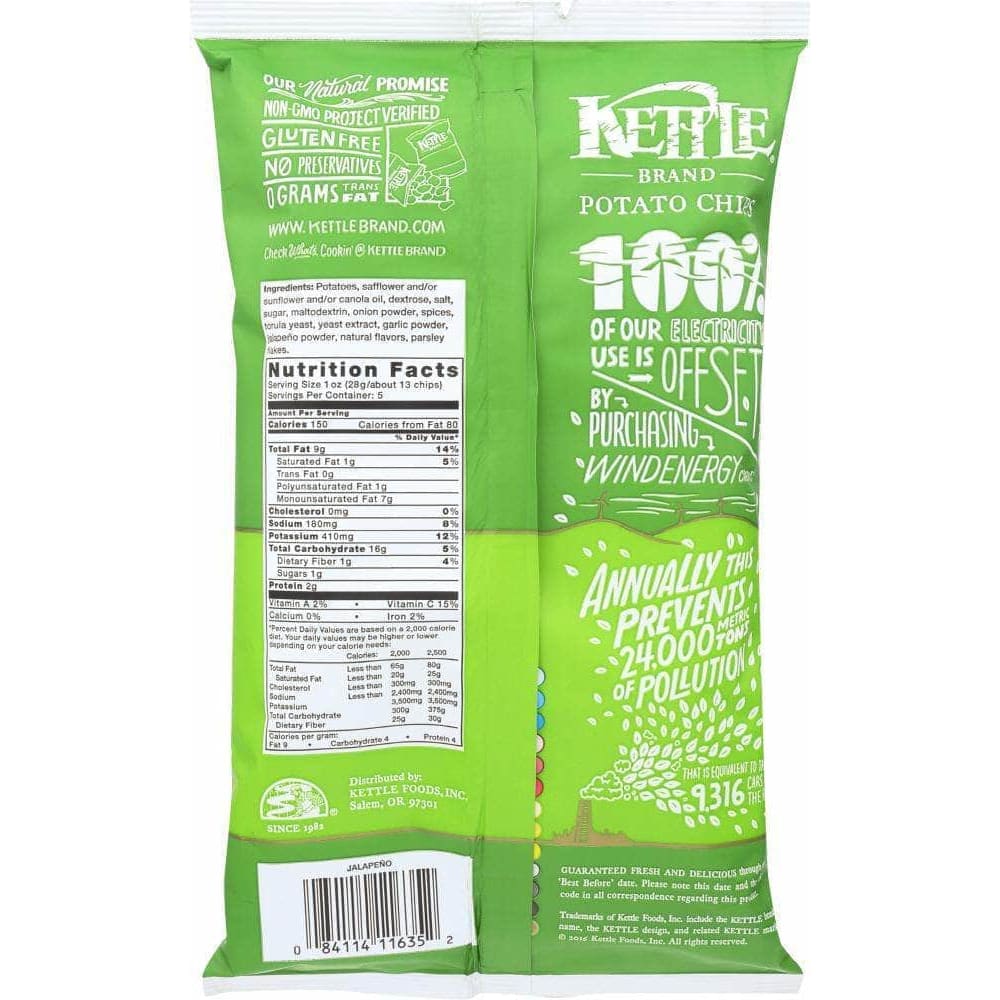 Kettle Brand Kettle Foods Potato Chips Jalapeno, 5 oz