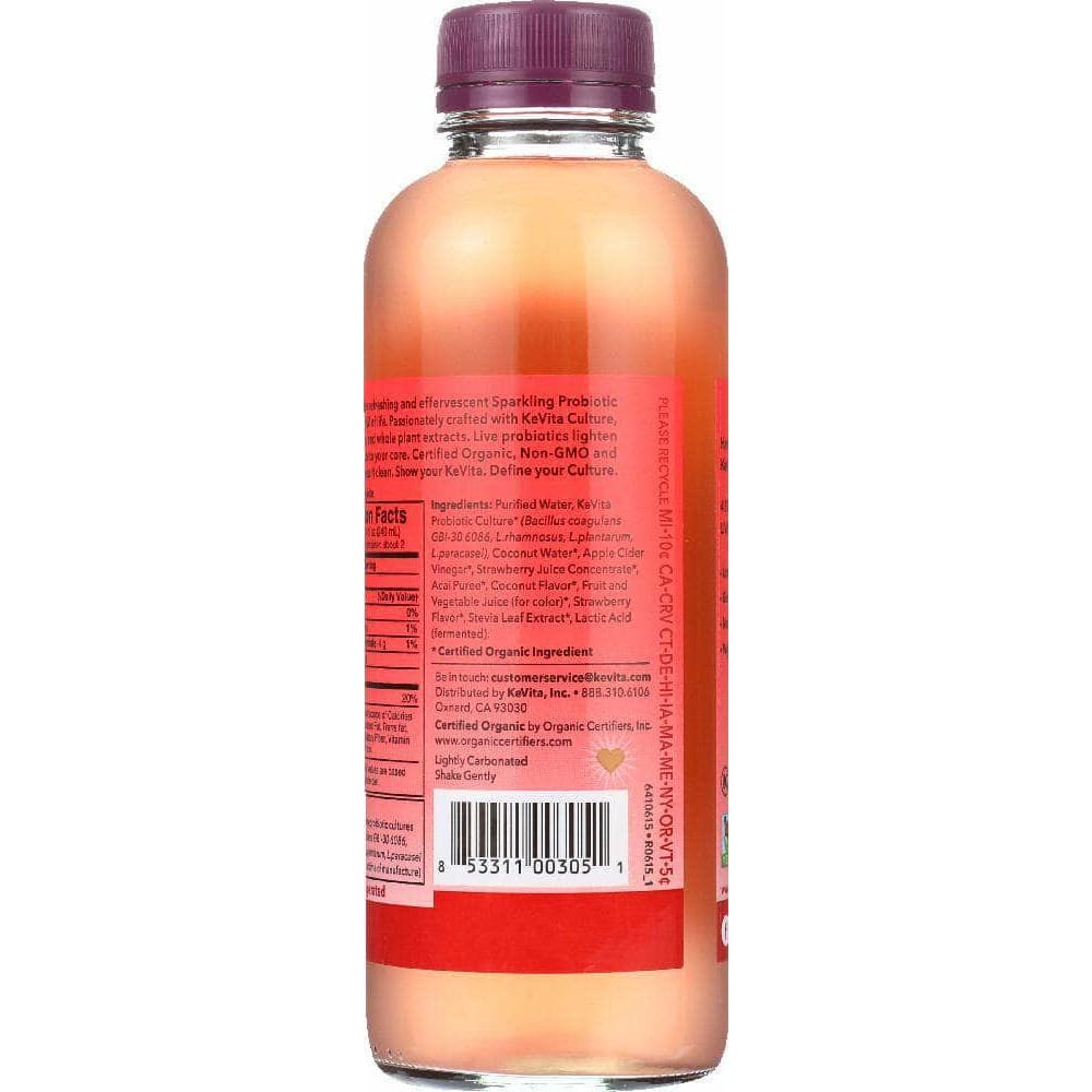 Kevita Kevita Sparkling Probiotic Drink Strawberry Acai Coconut, 15.2 oz