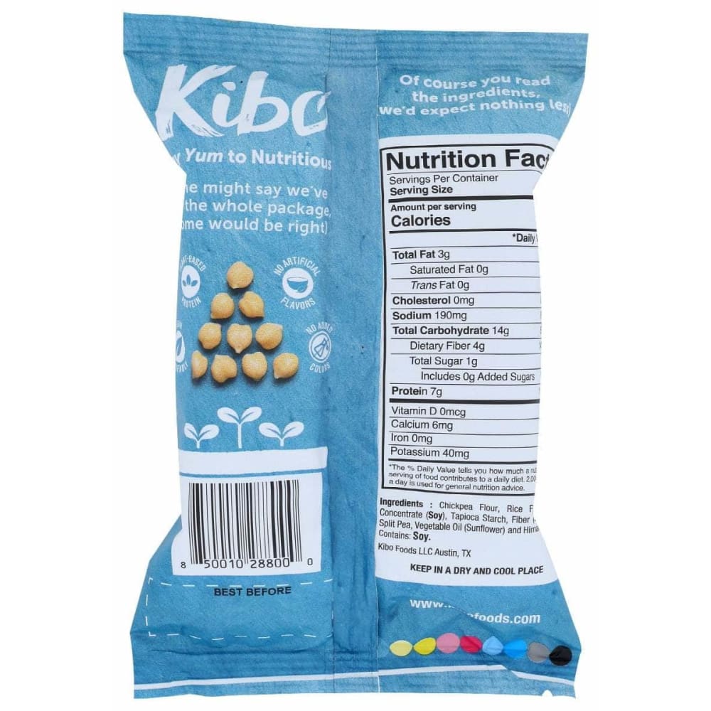 KIBO Grocery > Snacks > Chips KIBO: Himalayan Salt Chickpea Chips, 1 oz