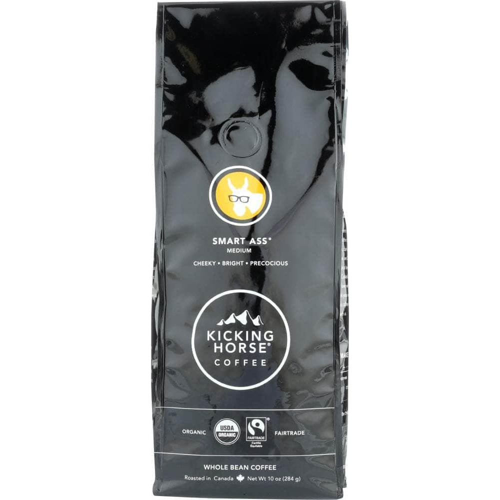 Kicking Horse Coffee Kicking Horse Organic Smart Ass Medium Roast Whole Bean Coffee, 10 oz