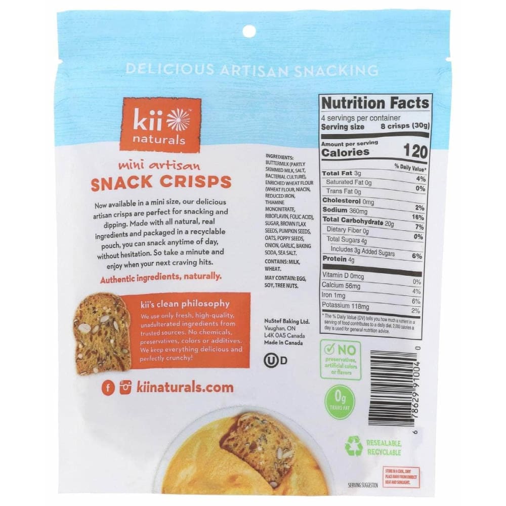 KII NATURALS Grocery > Snacks > Crackers > Crispbreads & Toasts KII NATURALS Everything Snack Crisps, 4.23 oz