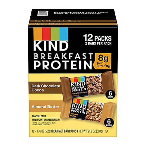 Kind Breakfast Protein Bars Variety Pack - Dark Chocolate & Almond Butter 12 ct. - Home/Grocery/Weight Loss & Nutrition/Protein Bars &