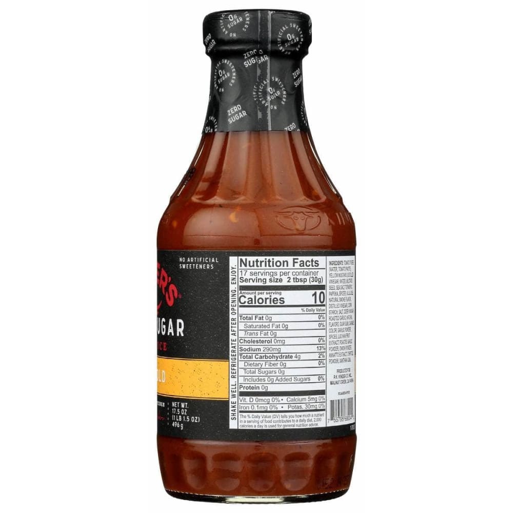 KINDERS Kinders Zero Sugar Cali Gold Bbq Sauce, 17.5 Oz