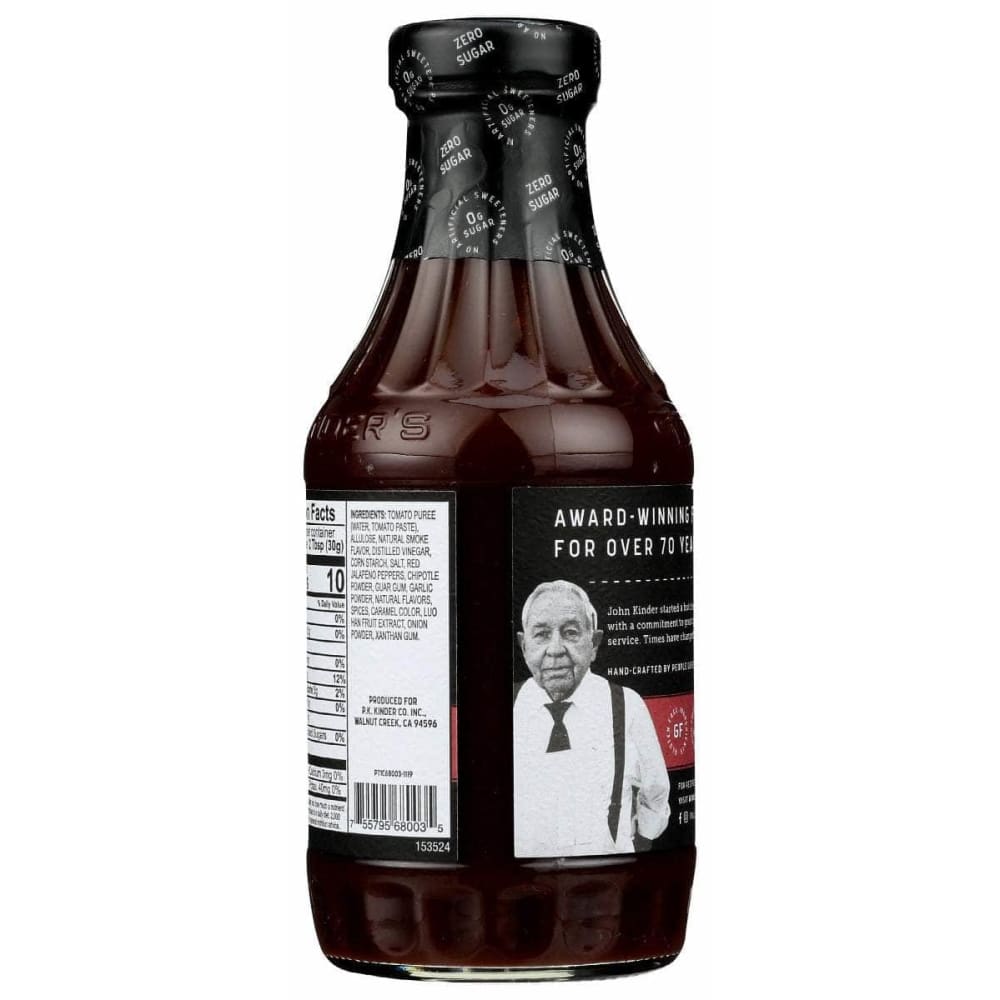 KINDERS Kinders Zero Sugar Smoked Red Jalapeno Bbq Sauce, 17.5 Oz