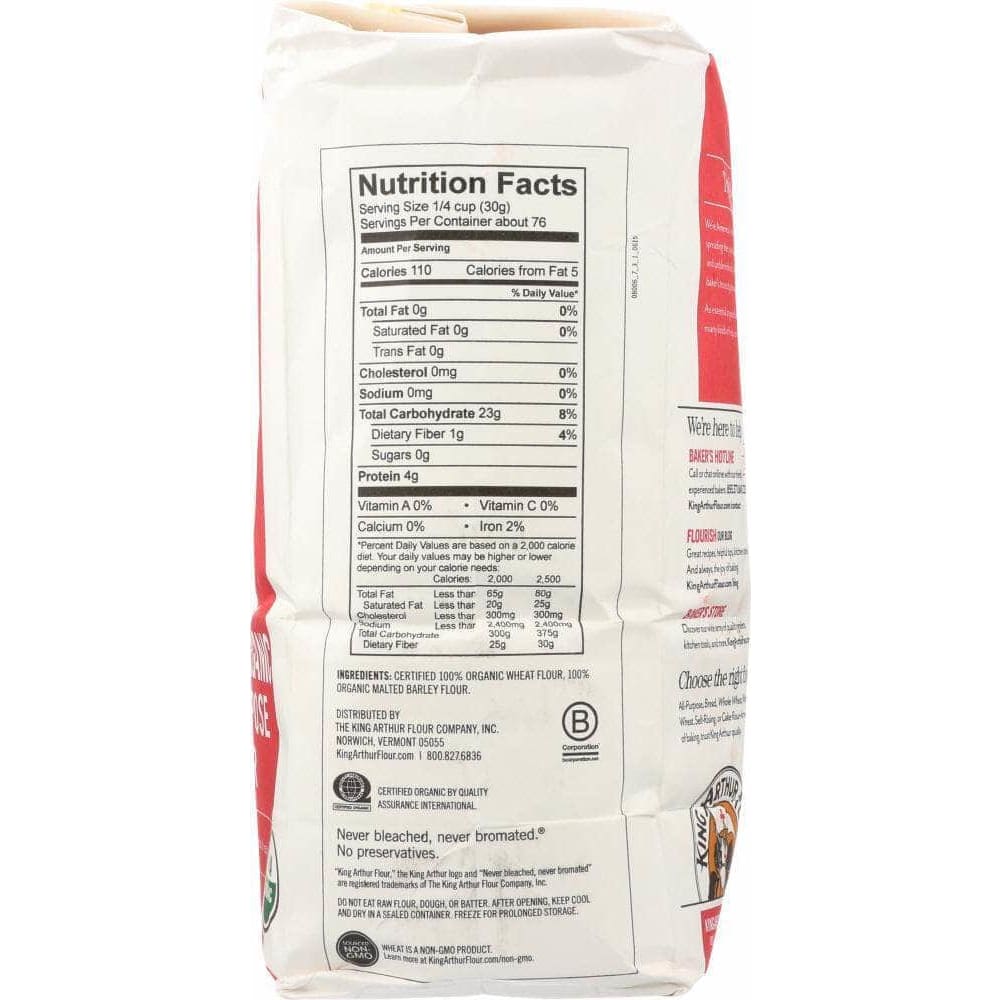 King Arthur Flour King Arthur Flour Organic Unbleached All Purpose Flour, 5 lbs