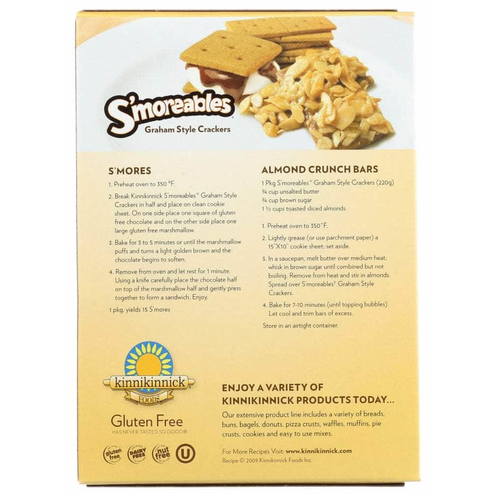 Kinnikinnick Kinnikinnick S'moreables Graham Style Crackers, 8 oz