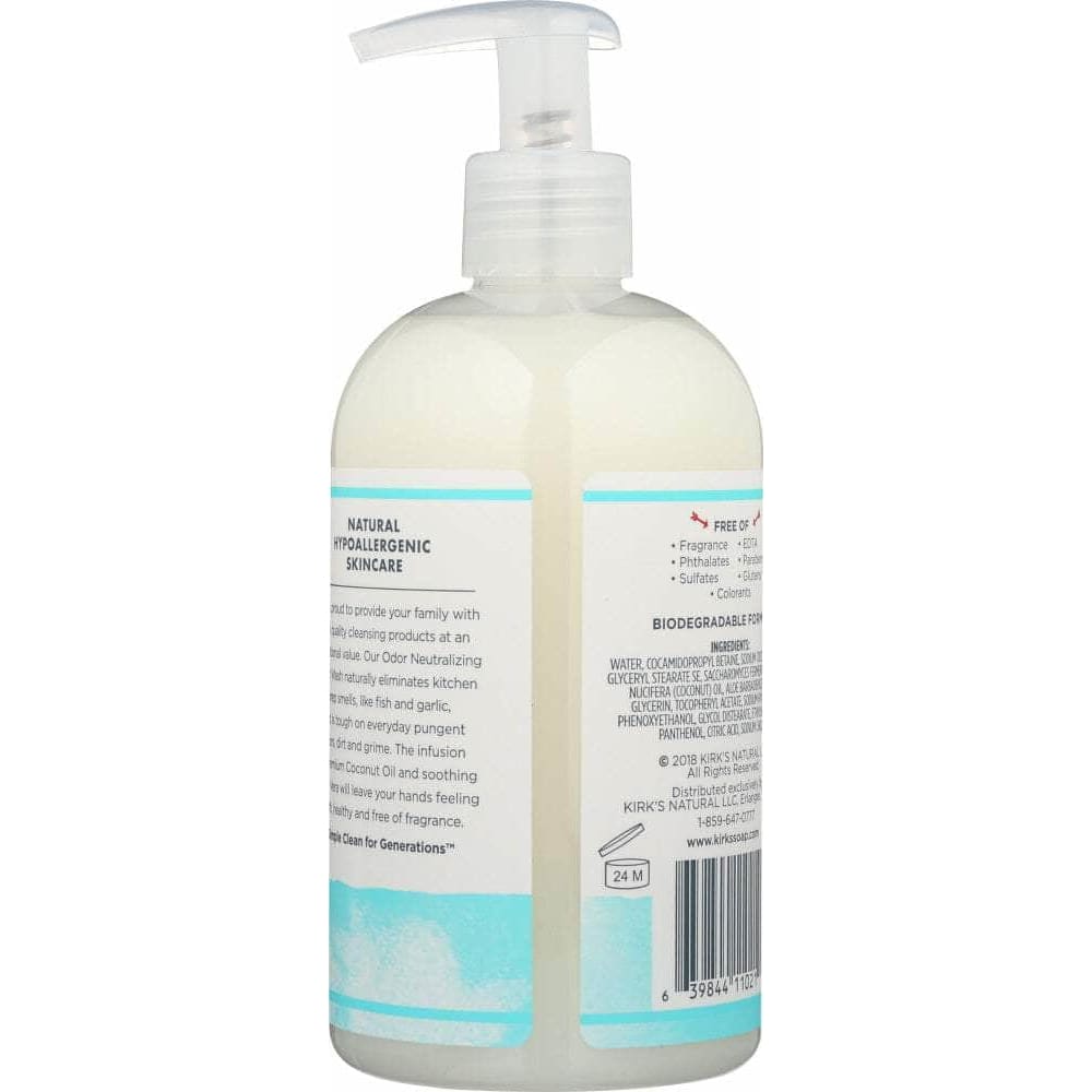 KIRKS Kirks Odor Neutralizing Hydrating Hand Soap Fragrance Free, 12 Oz