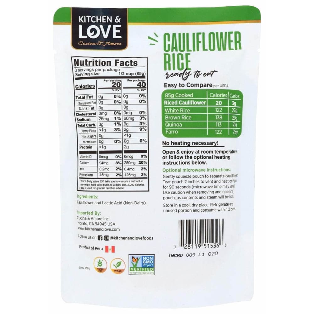 KITCHEN AND LOVE Kitchen And Love Rice Cauliflower Rth, 8 Oz