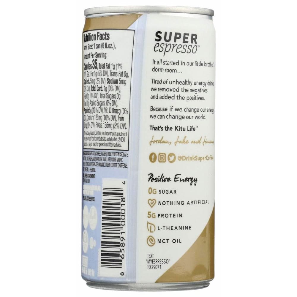 KITU Kitu Vanilla Super Espresso, 6 Fo