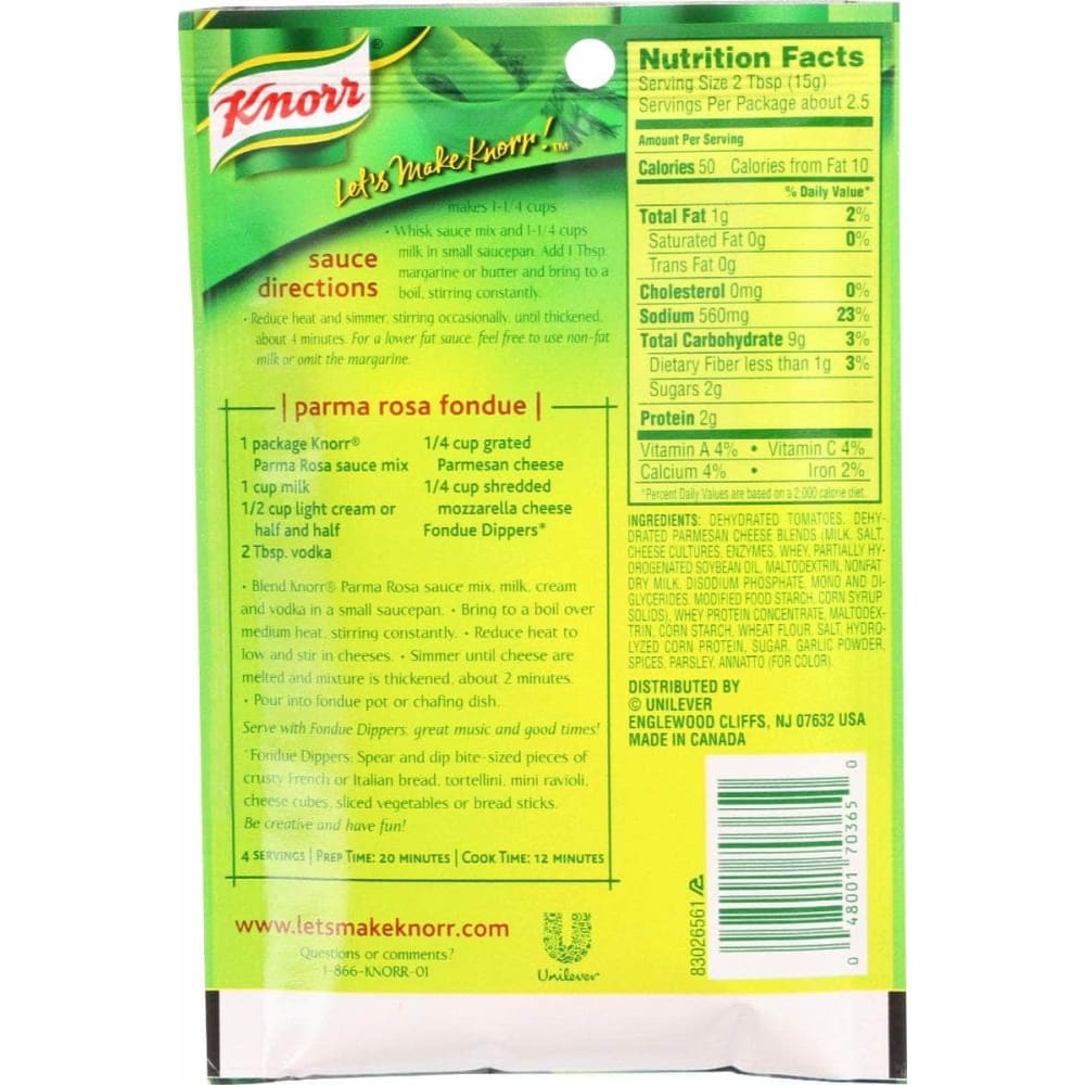 KNORR Grocery > Meal Ingredients > Sauces KNORR: Parma Rosa Pasta Sauce, 1.3 oz