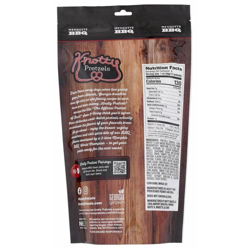 KNOTTY PRETZELS Grocery > Snacks > Chips > Pretzels KNOTTY PRETZELS Mesquite Bbq Pretzels, 8 oz