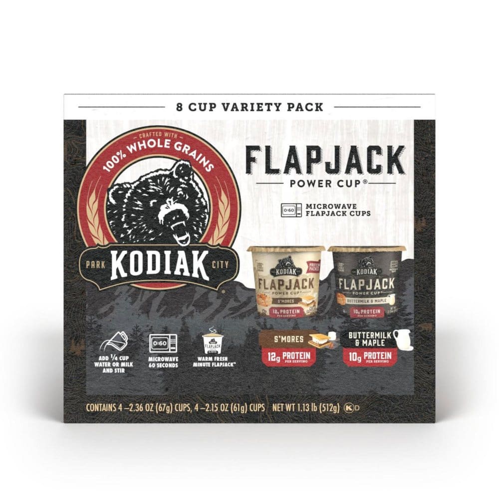 Kodiak Cakes Flapjack Power Cups Variety Pack (8 pk.) - Cereal & Breakfast Foods - Kodiak