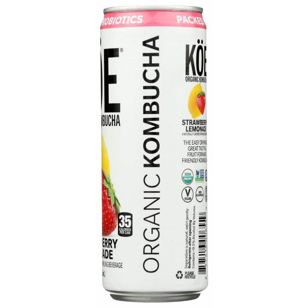 KOE Grocery > Beverages > Coffee, Tea & Hot Cocoa KOE Strawberry Lemonade Kombucha, 12 fo