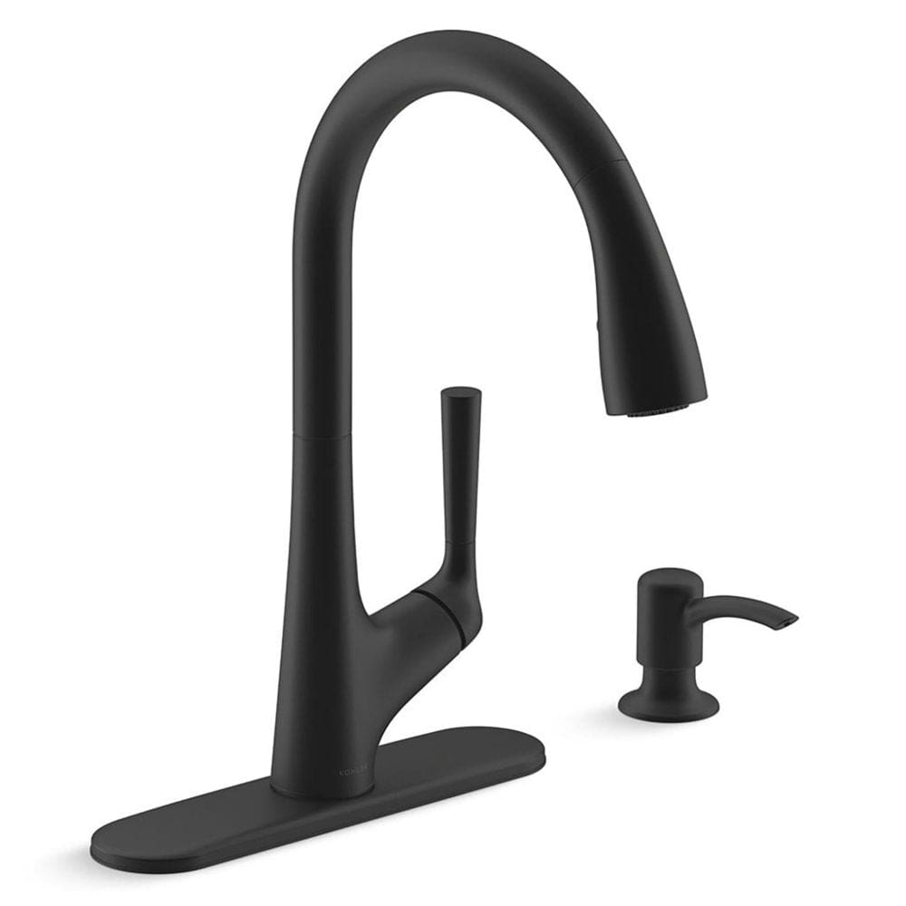 Kohler Malleco Touchless Kitchen Faucet Matte Black - Vanities & Bathroom Furniture - ShelHealth