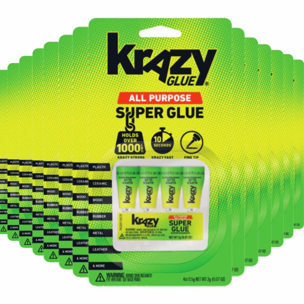 Krazy Glue All Purpose instant dry 4 single-use tubes 0.07 OZ - 48 Pack - Glue & Adhesives - Krazy Glue