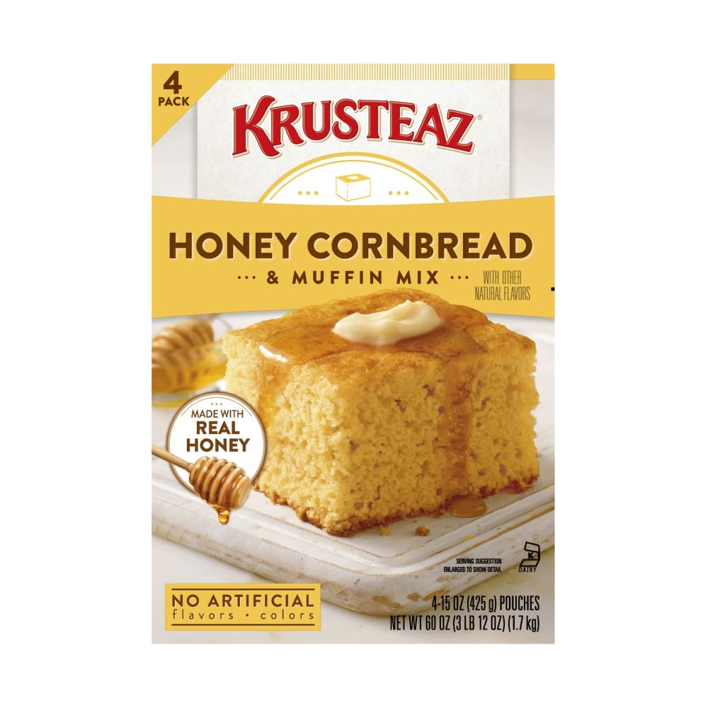 Krusteaz Natural Honey Cornbread and Muffin Mix 60 oz. - Krusteaz