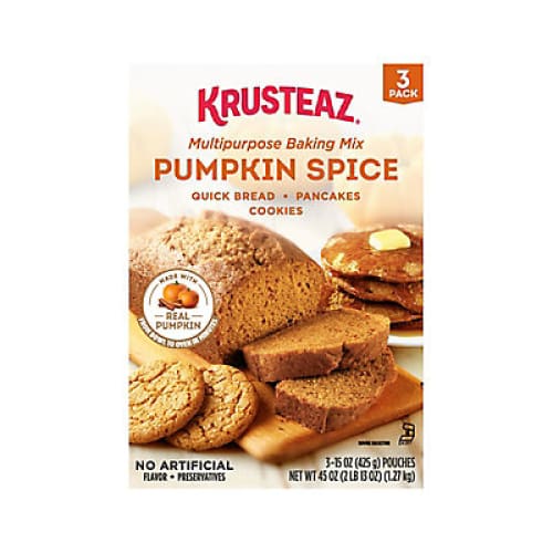 Krusteaz Pumpkin Spice Baking Mix 3 pk. - Home/Grocery/Baking Ingredients/Baking Mixes/ - Krusteaz