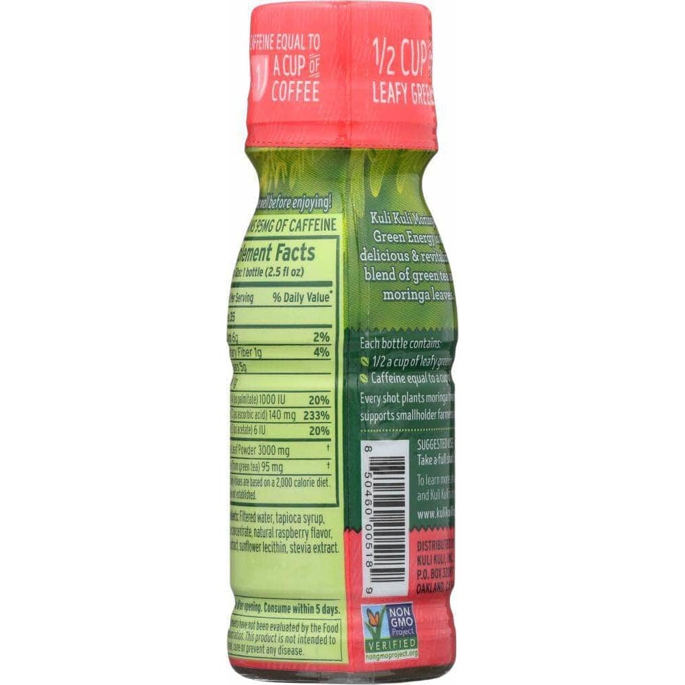 Kuli Kuli Kuli Kuli Mo Moringa Green Energy Shot Raspberry, 2.5 Oz