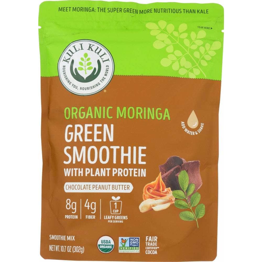 KULI KULI Kuli Kuli Mo Moringa Green Smoothie Mix Chocolate Peanut Butter, 10.7 Oz