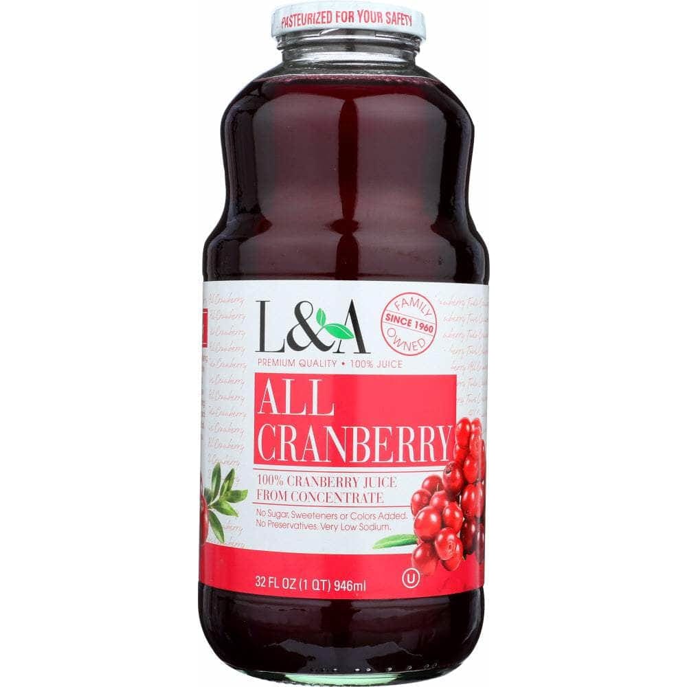 L&A L & A Juice All Cranberry Juice, 32 oz