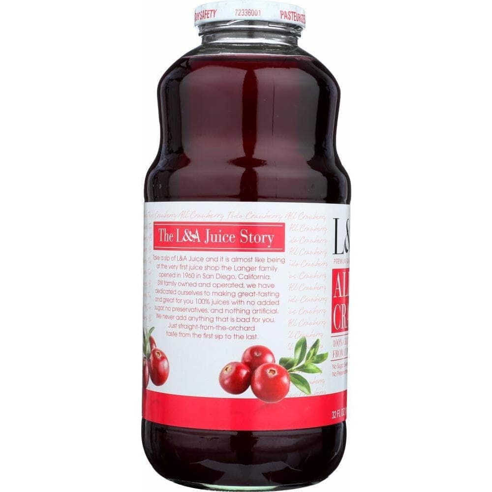 L&A L & A Juice All Cranberry Juice, 32 oz