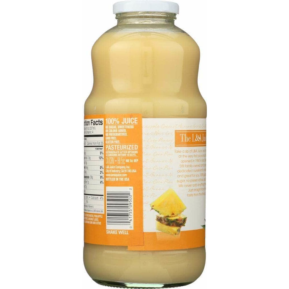 L&A L & A Pineapple Coconut Juice, 32 oz