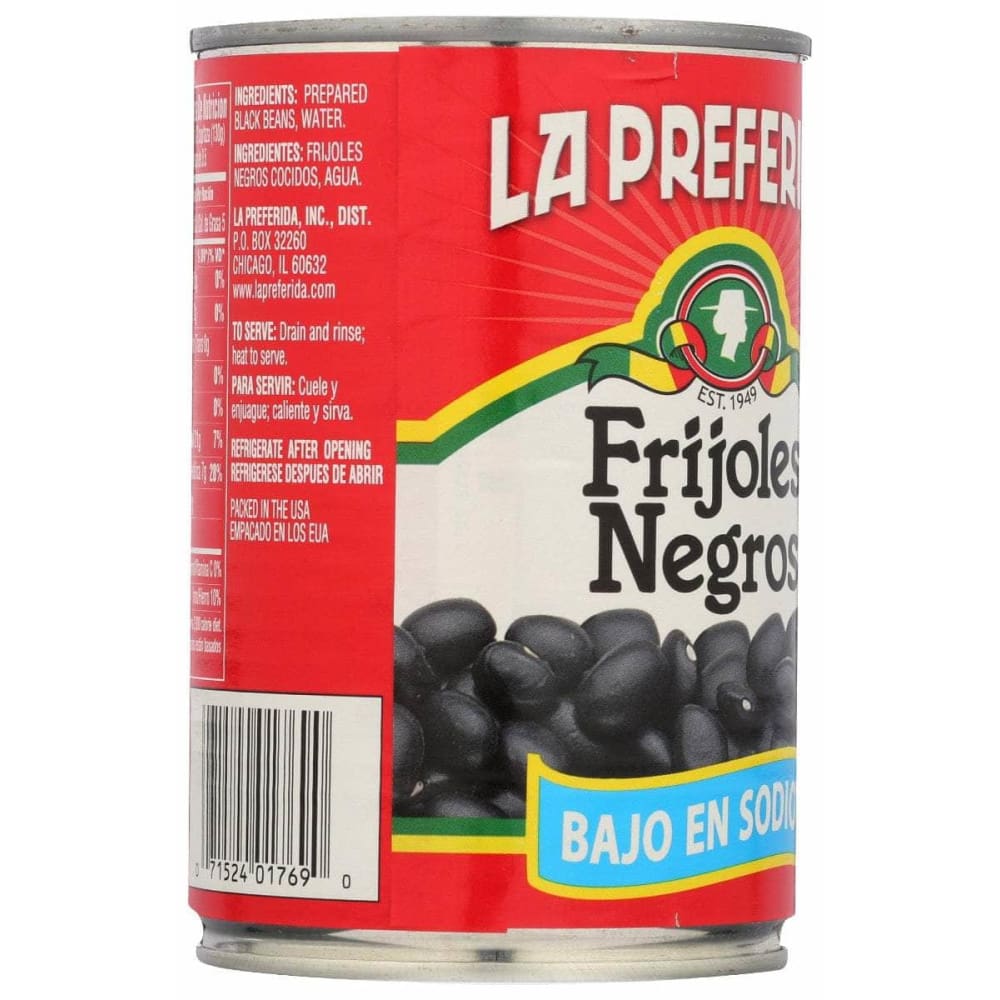 LA PREFERIDA La Preferida Bean Blk Low Sodium, 15 Oz