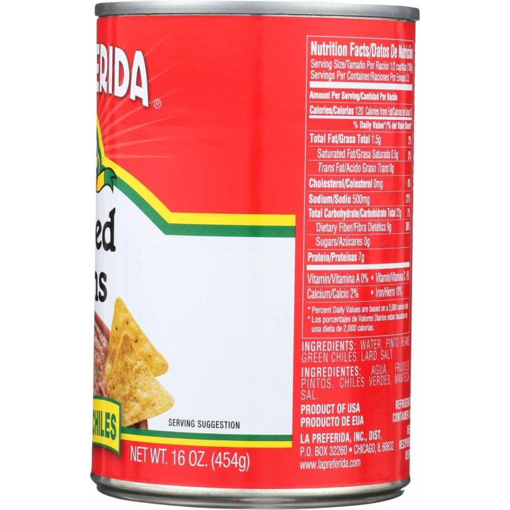 LA PREFERIDA La Preferida Bean Refried Grn Chilies, 16 Oz