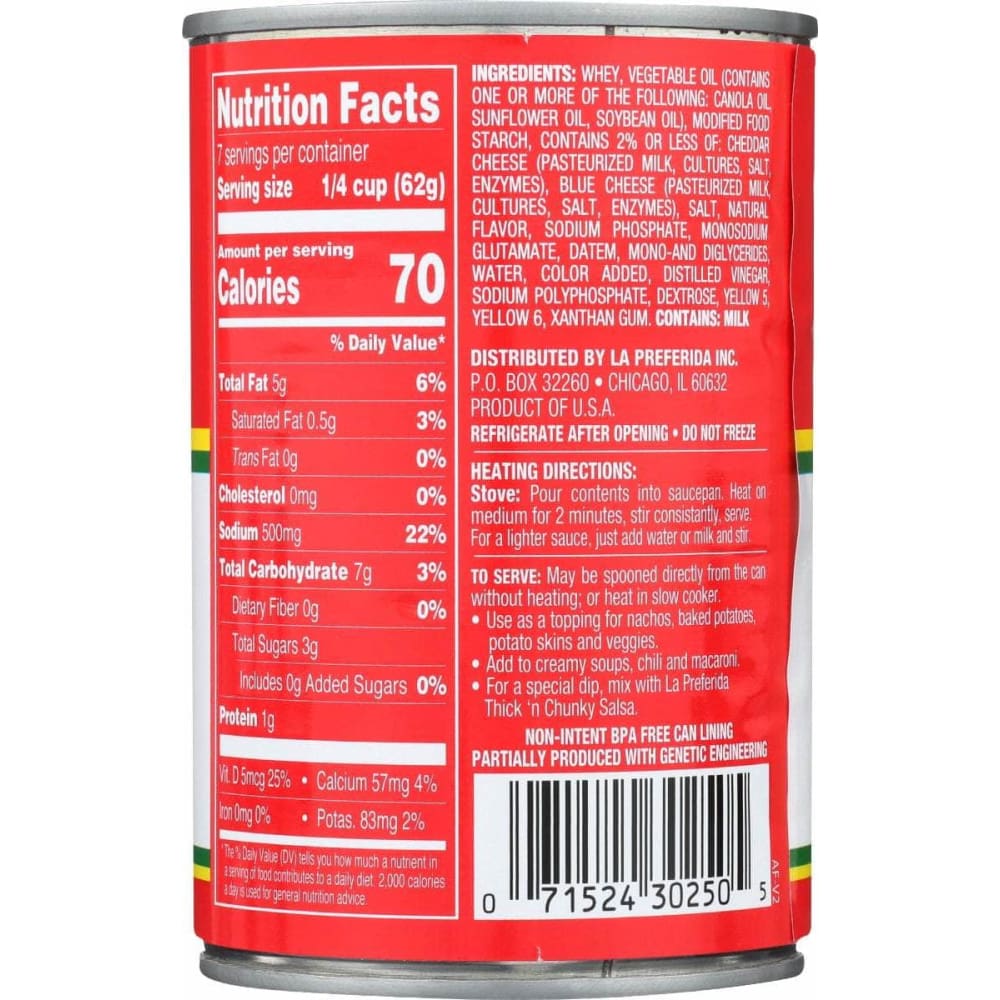 LA PREFERIDA La Preferida Cheddar Cheese Sauce, 15 Oz