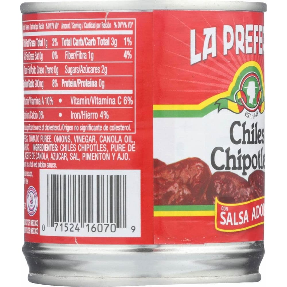 LA PREFERIDA La Preferida Pepper Chipotle Whl, 7 Oz