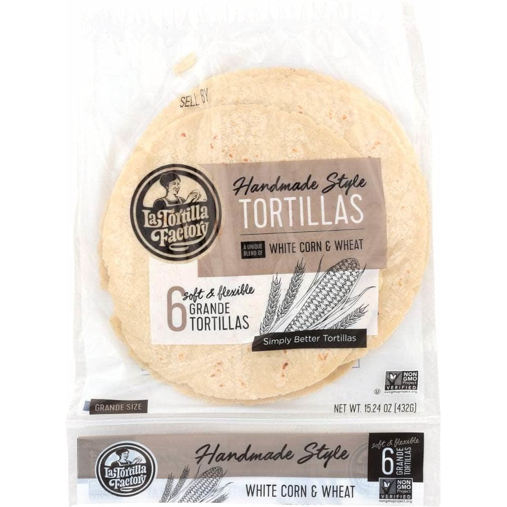 La Tortilla Factory La Tortilla Factory Handmade Style Tortillas White Corn And Wheat Grande 15.24 Oz