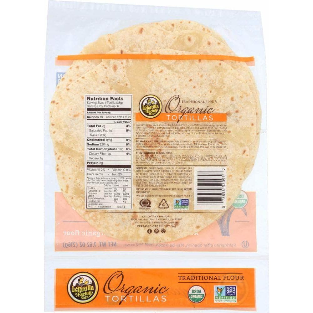 La Tortilla Factory La Tortilla Factory Traditional Flour Organic Tortillas, 7.62 oz