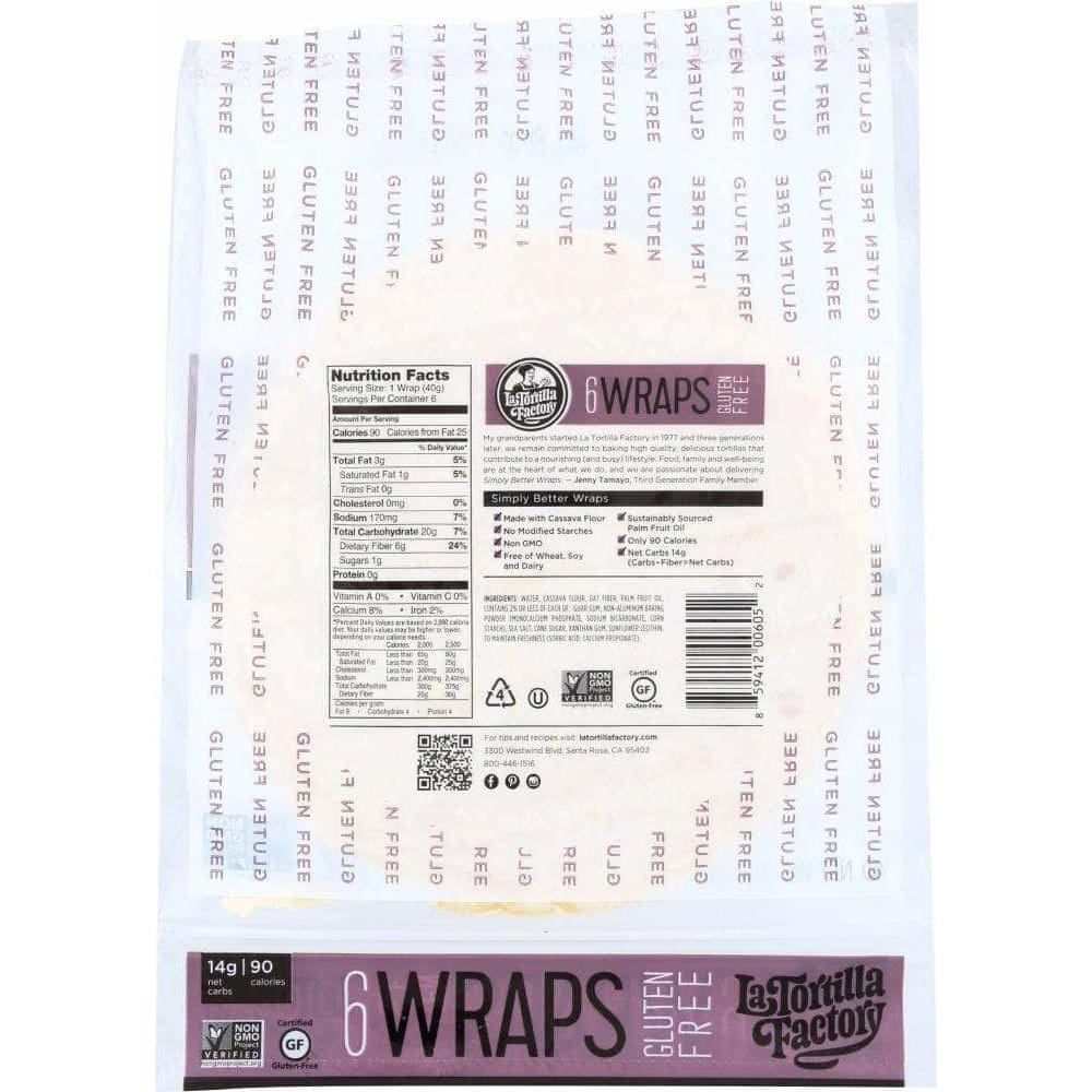 La Tortilla Factory La Tortilla Factory Tortilla Wrap Cassava, 8.46 oz