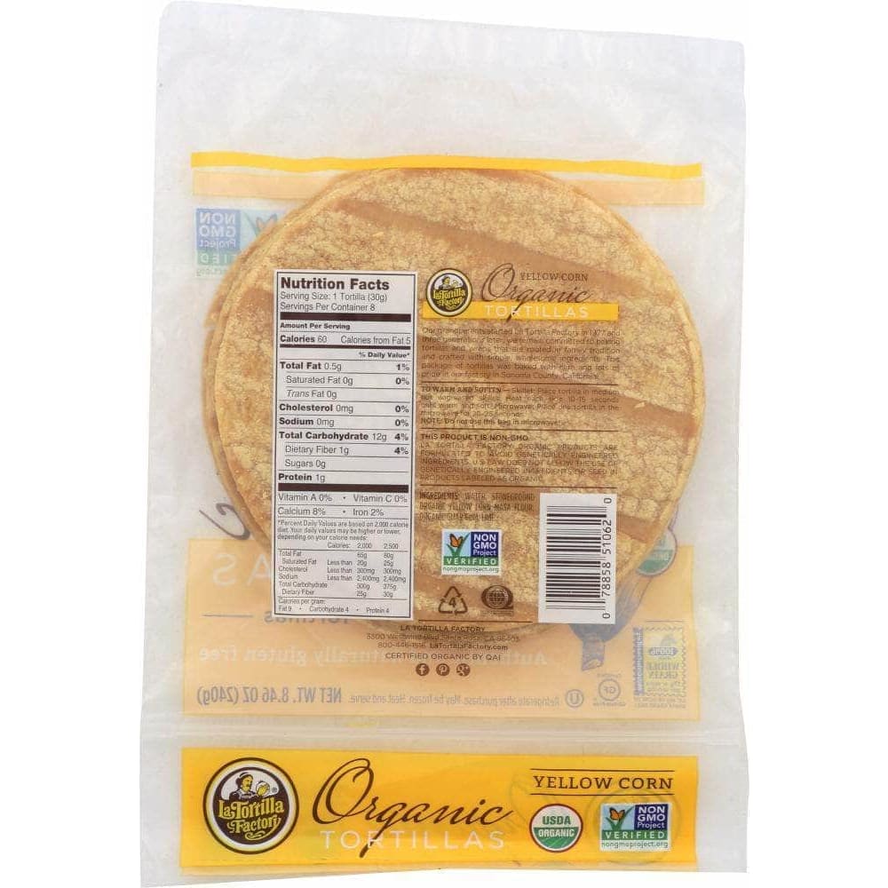 La Tortilla Factory La Tortilla Factory Yellow Corn Organic Tortillas, 8.46 oz