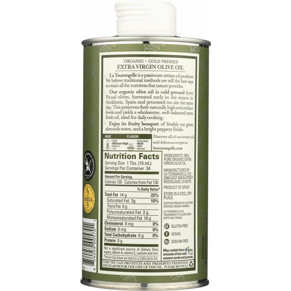 La Tourangelle La Tourangelle Organic Extra Virgin Olive Oil, 500 ml