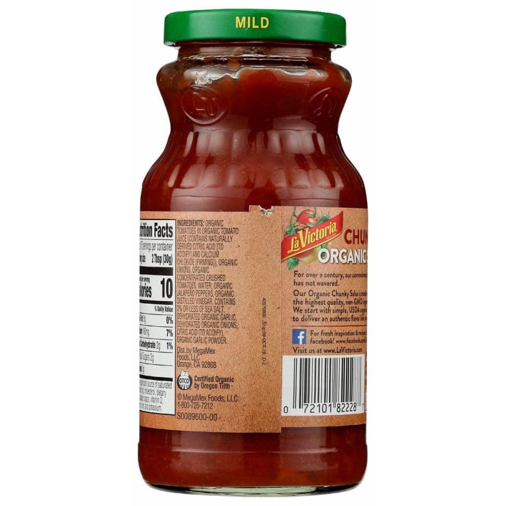 LA VICTORIA Grocery > Pantry > Condiments LA VICTORIA: Salsa T&C Mild Org, 16 oz