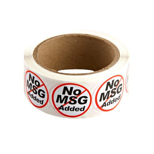 Labels Black/Red/White No MSG Added Labels 500ct - Misc/Packaging - Labels
